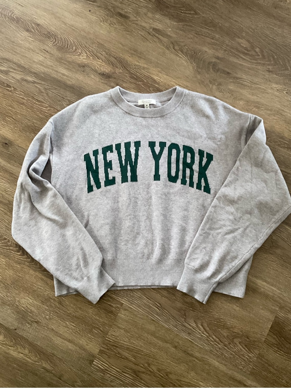Gray "New York" Graphic Crewneck Sweater